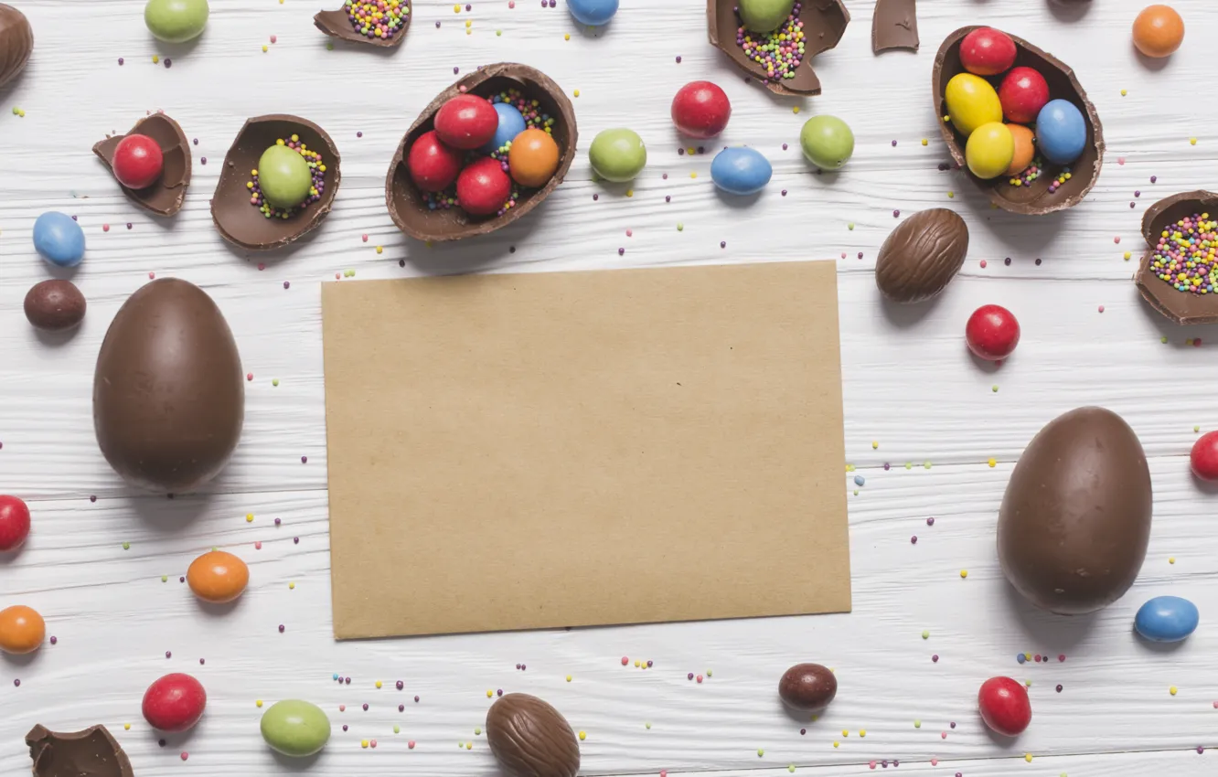 Photo wallpaper chocolate, candy, sweets, chocolate eggs