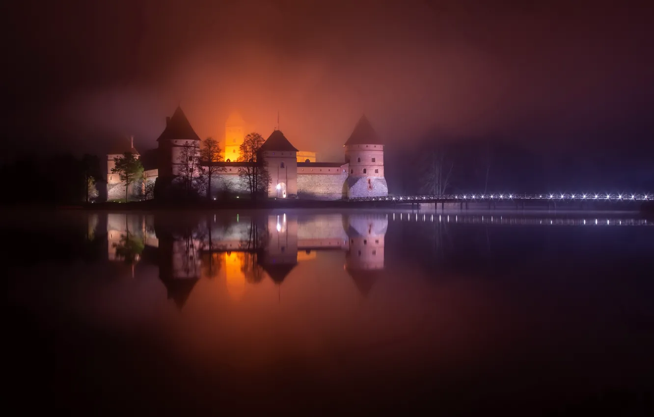 Photo wallpaper Trakai, Lithuania, nights