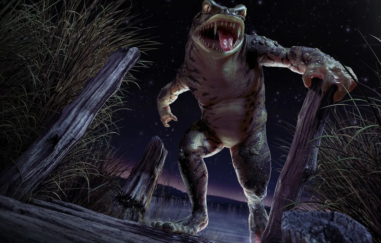 Photo wallpaper frog, fangs, mutant