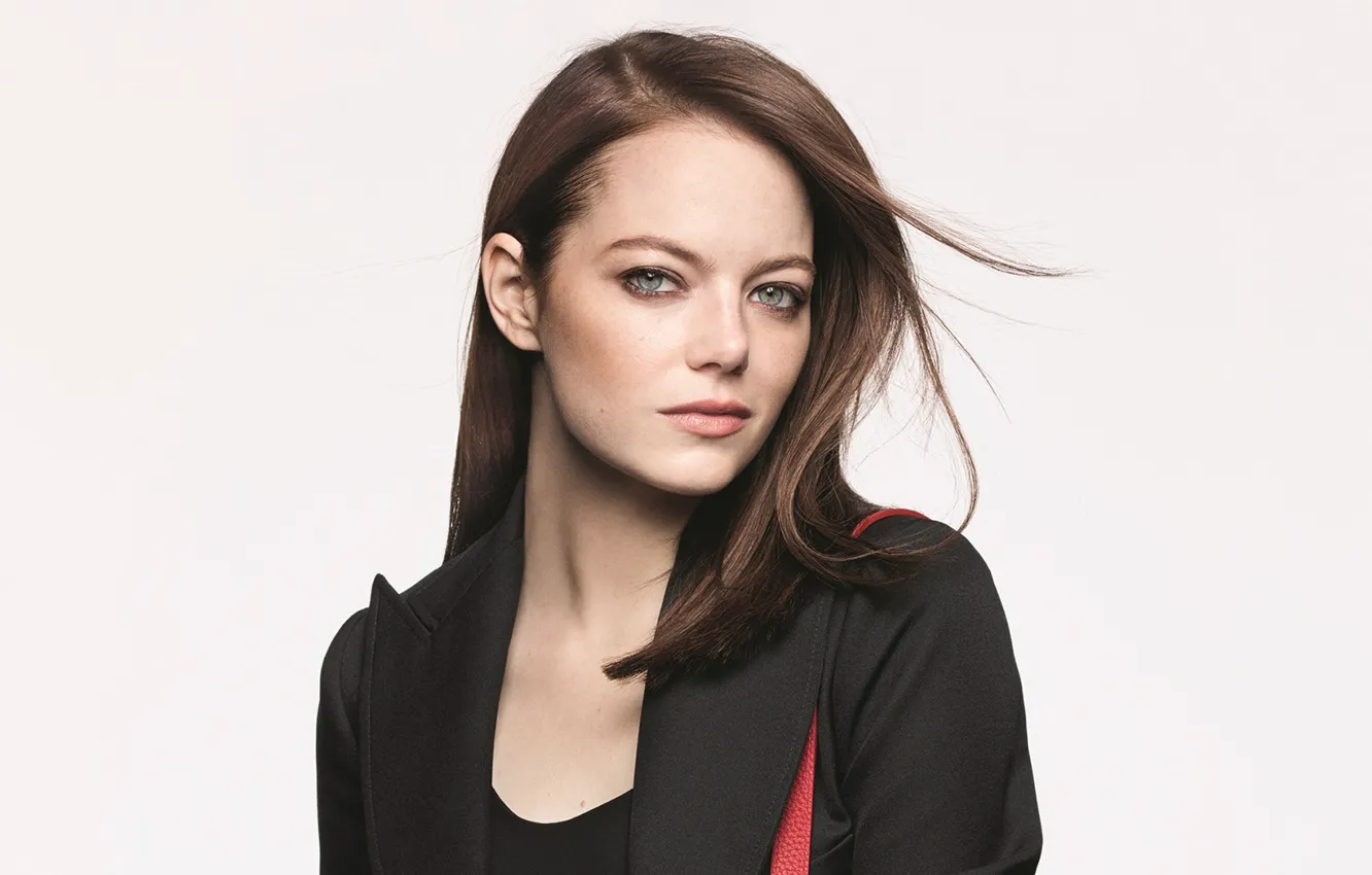Photo wallpaper look, girl, face, hair, portrait, actress, Louis Vuitton, Emma Stone