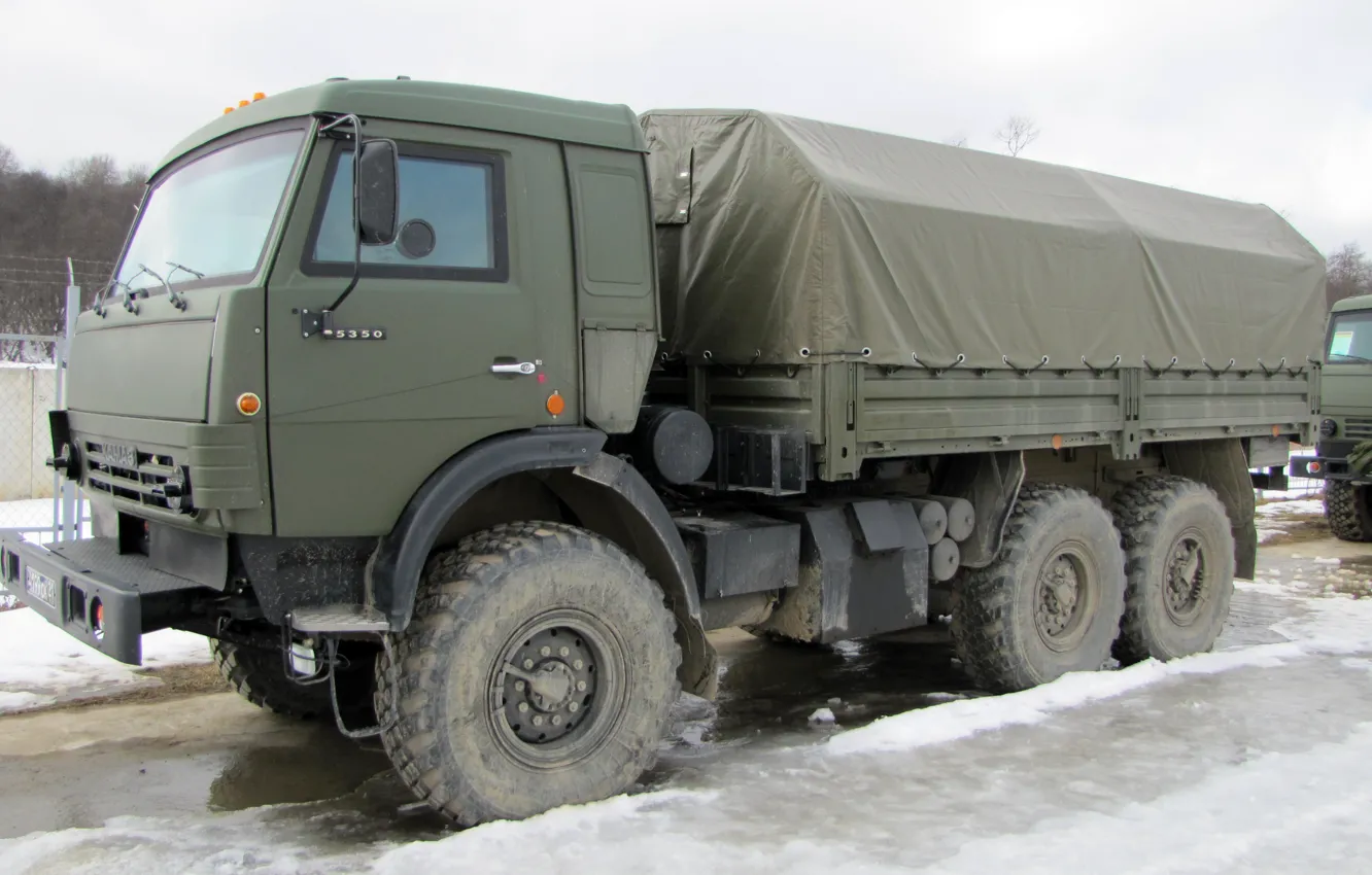 Photo wallpaper Truck, KamAZ-5350, Military Vehicle