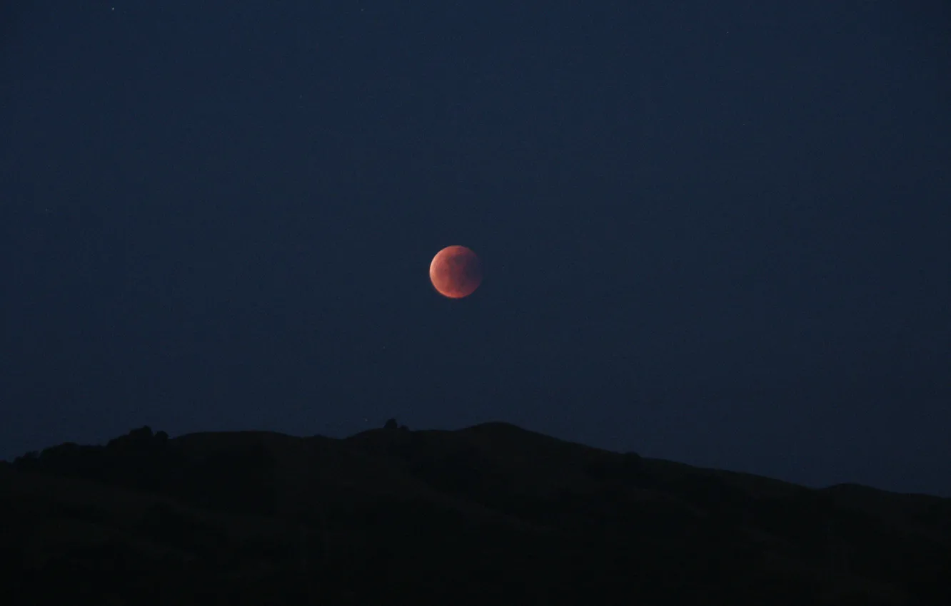 Photo wallpaper the sky, night, nature, the moon, the full moon, lunar Eclipse