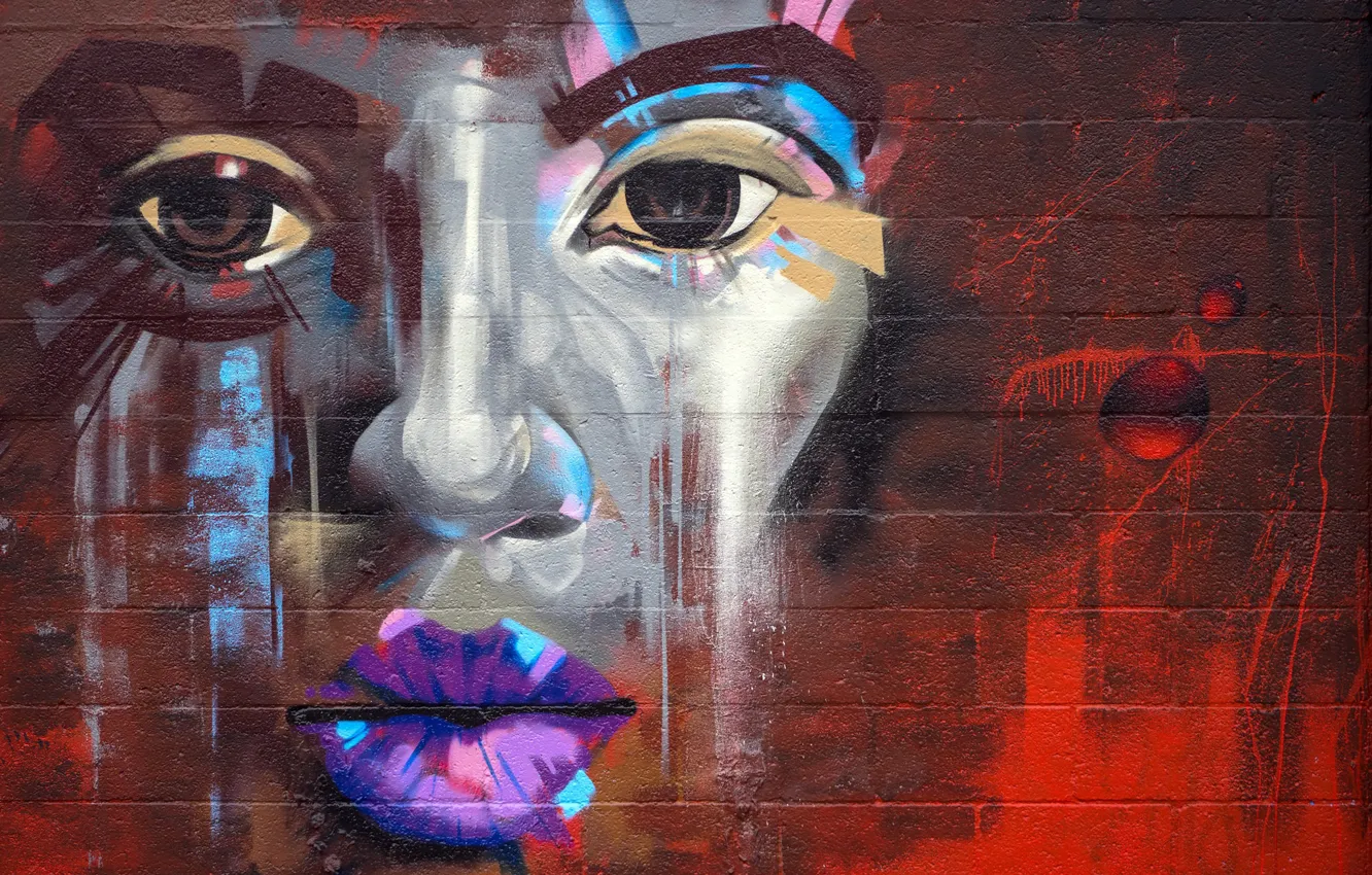 Photo wallpaper the city, wall, graffiti