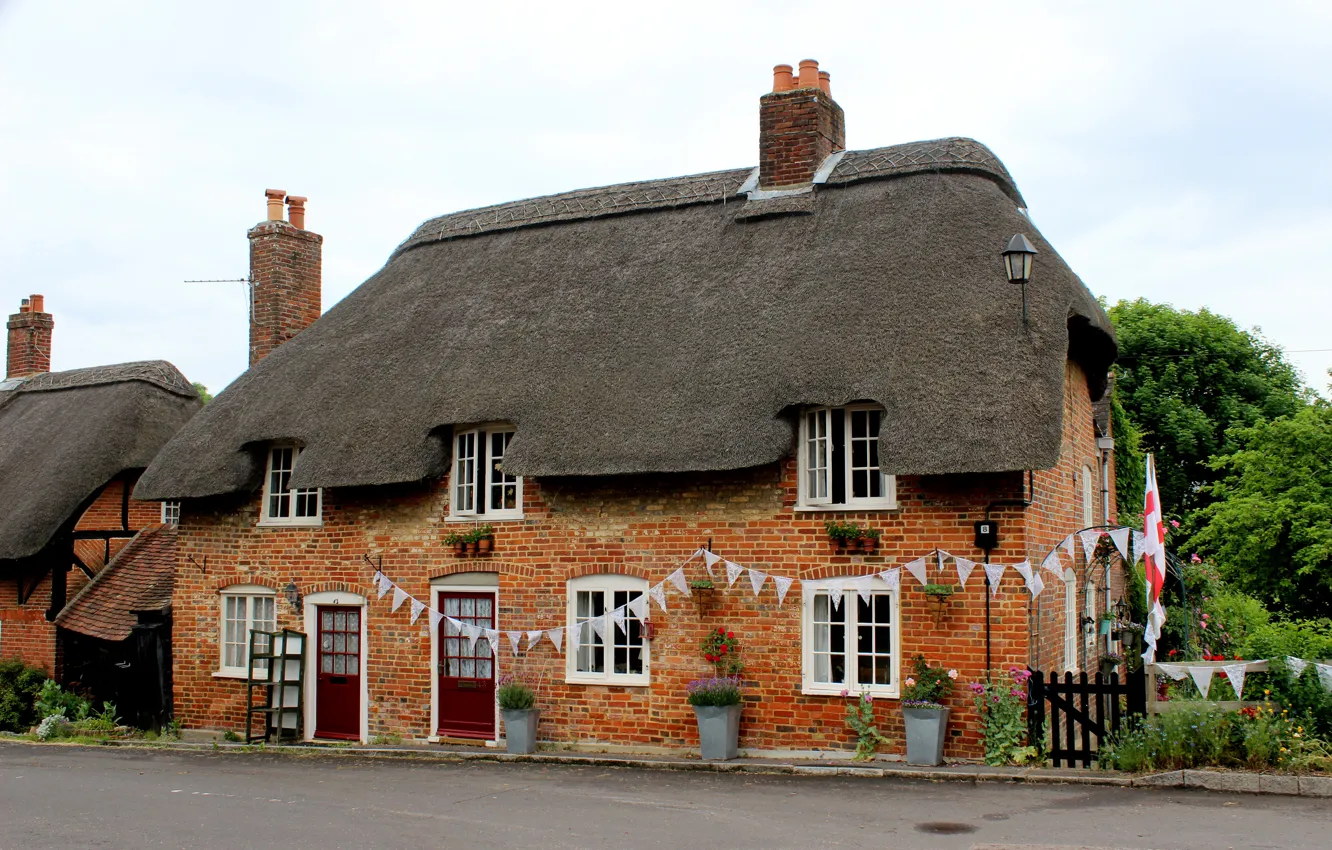 Photo wallpaper street, England, houses
