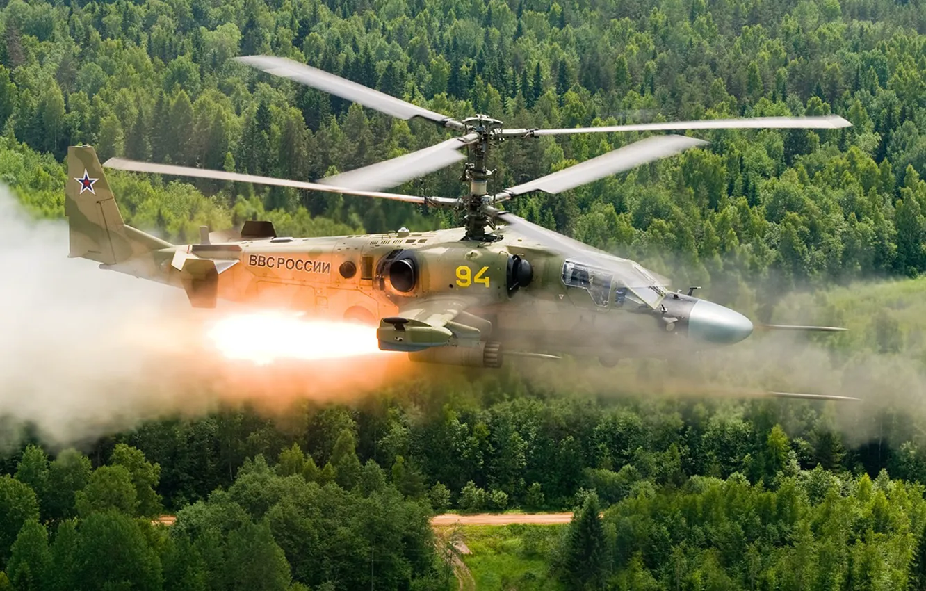 Photo wallpaper attack, helicopter, ka-52