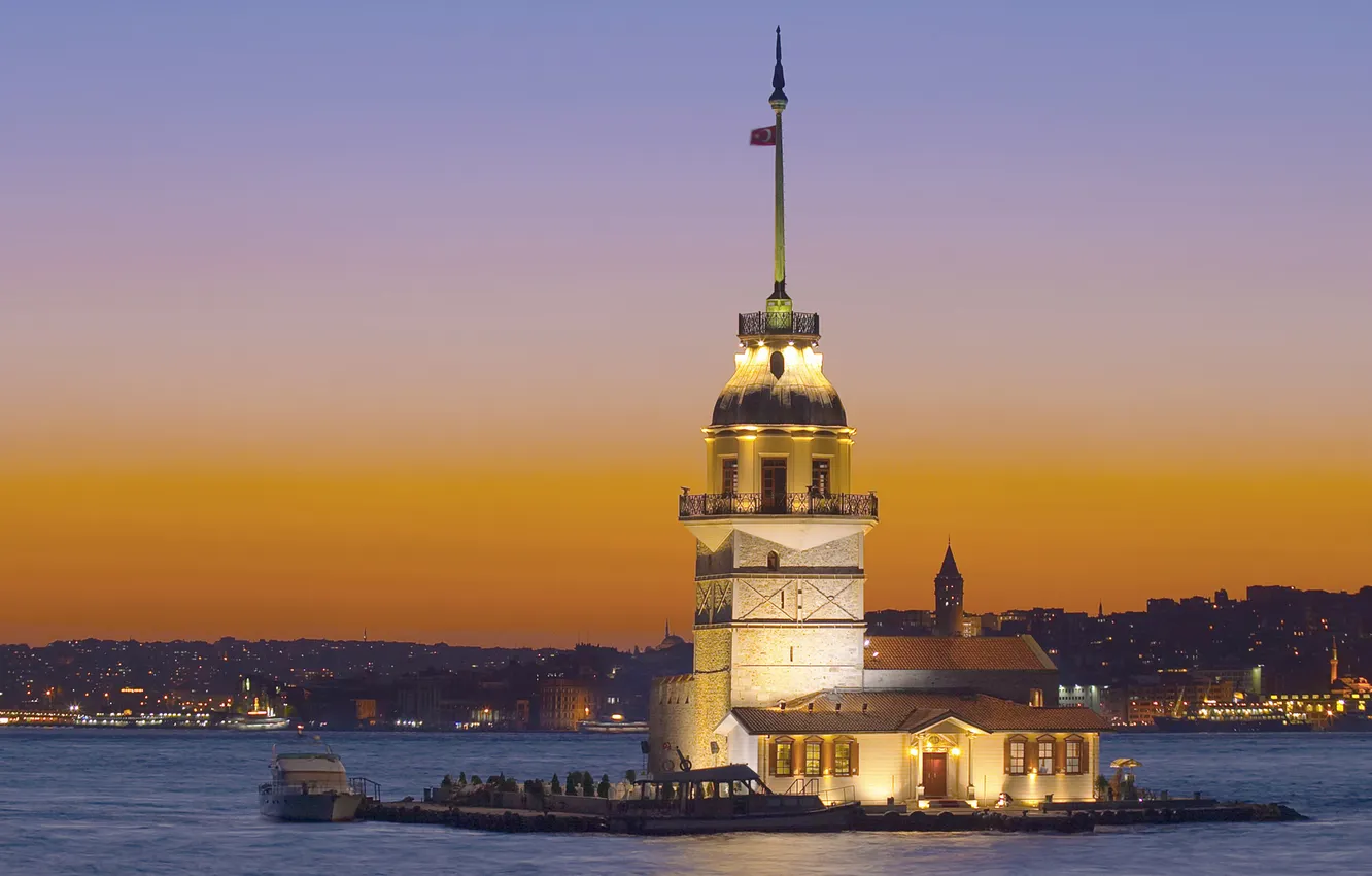 Photo wallpaper Istanbul, Turkey, Istanbul, Turkey, The Maiden's Tower