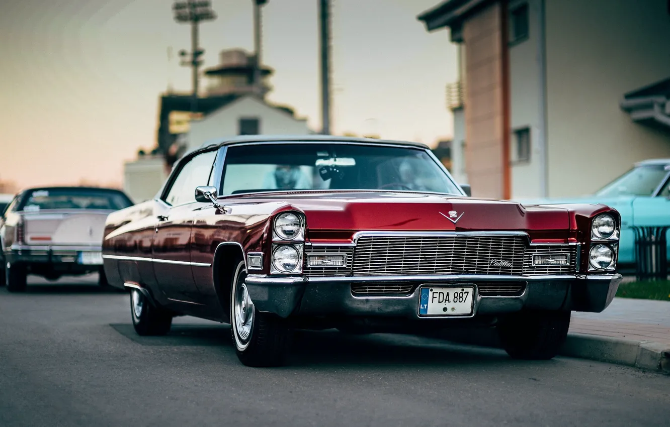 Photo wallpaper Cadillac, Red, Vehicle