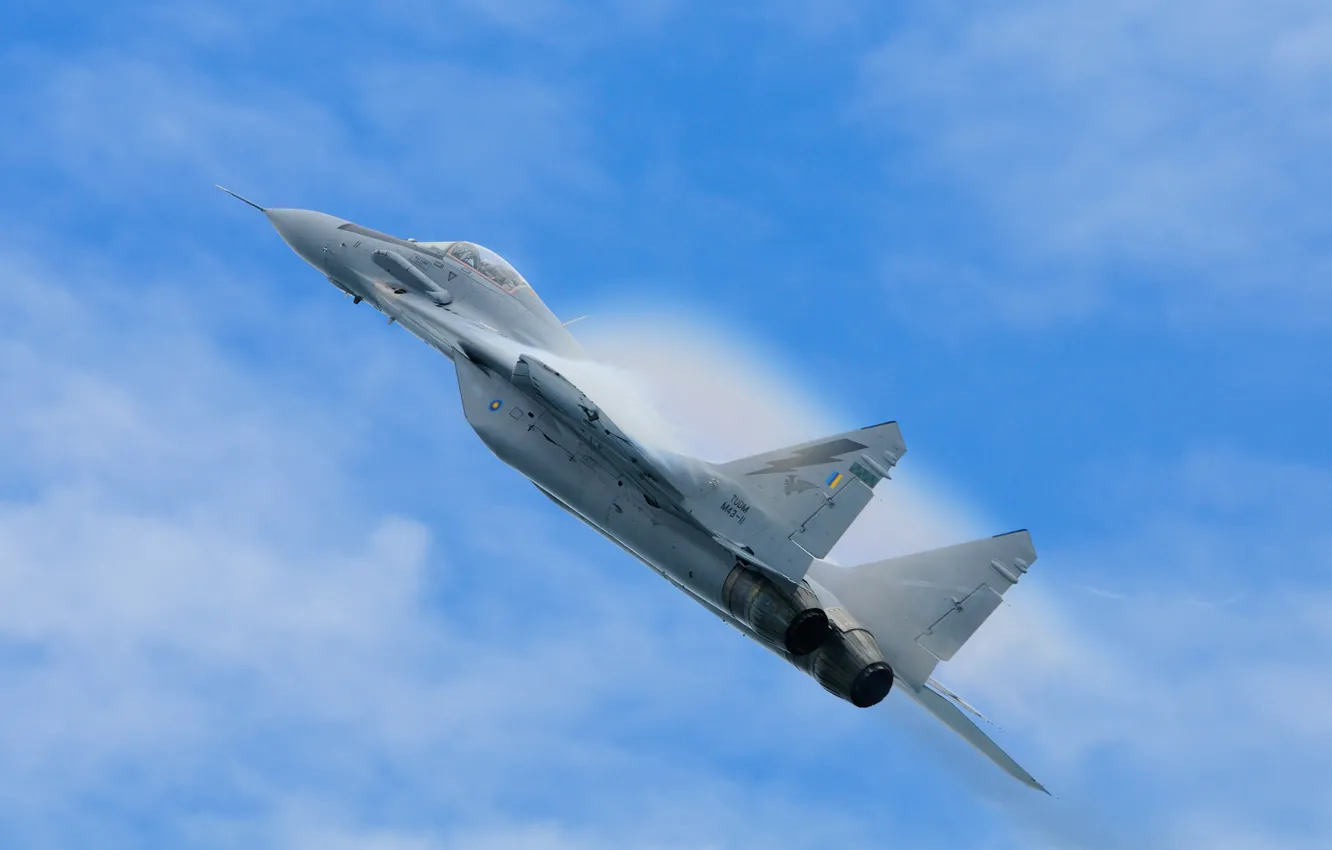 Photo wallpaper the sky, flight, fighter, multipurpose, MiG-29, The MiG-29