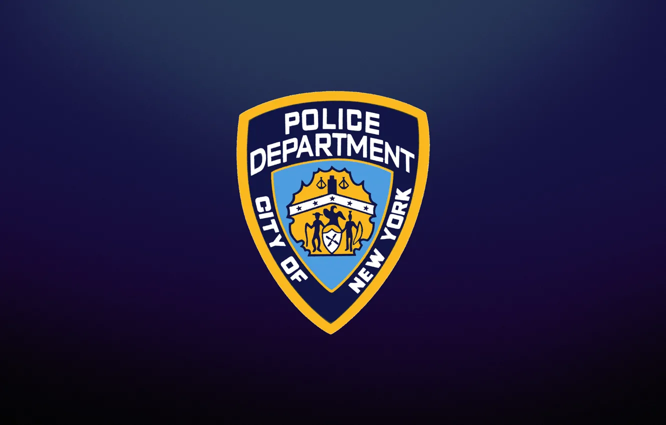 Photo wallpaper logo, blue, shield, NYPD