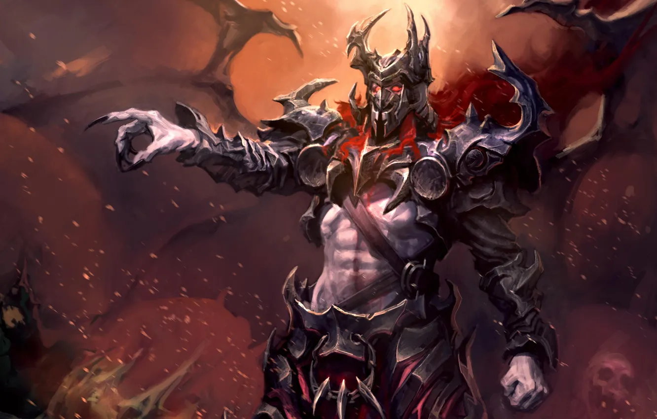 Photo wallpaper wings, armor, the demon, sparks, claws