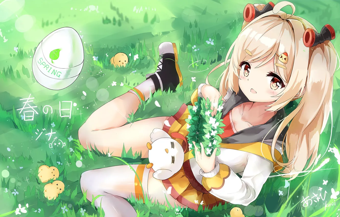 Photo wallpaper kawaii, girl, anime, pretty, blonde, japanese