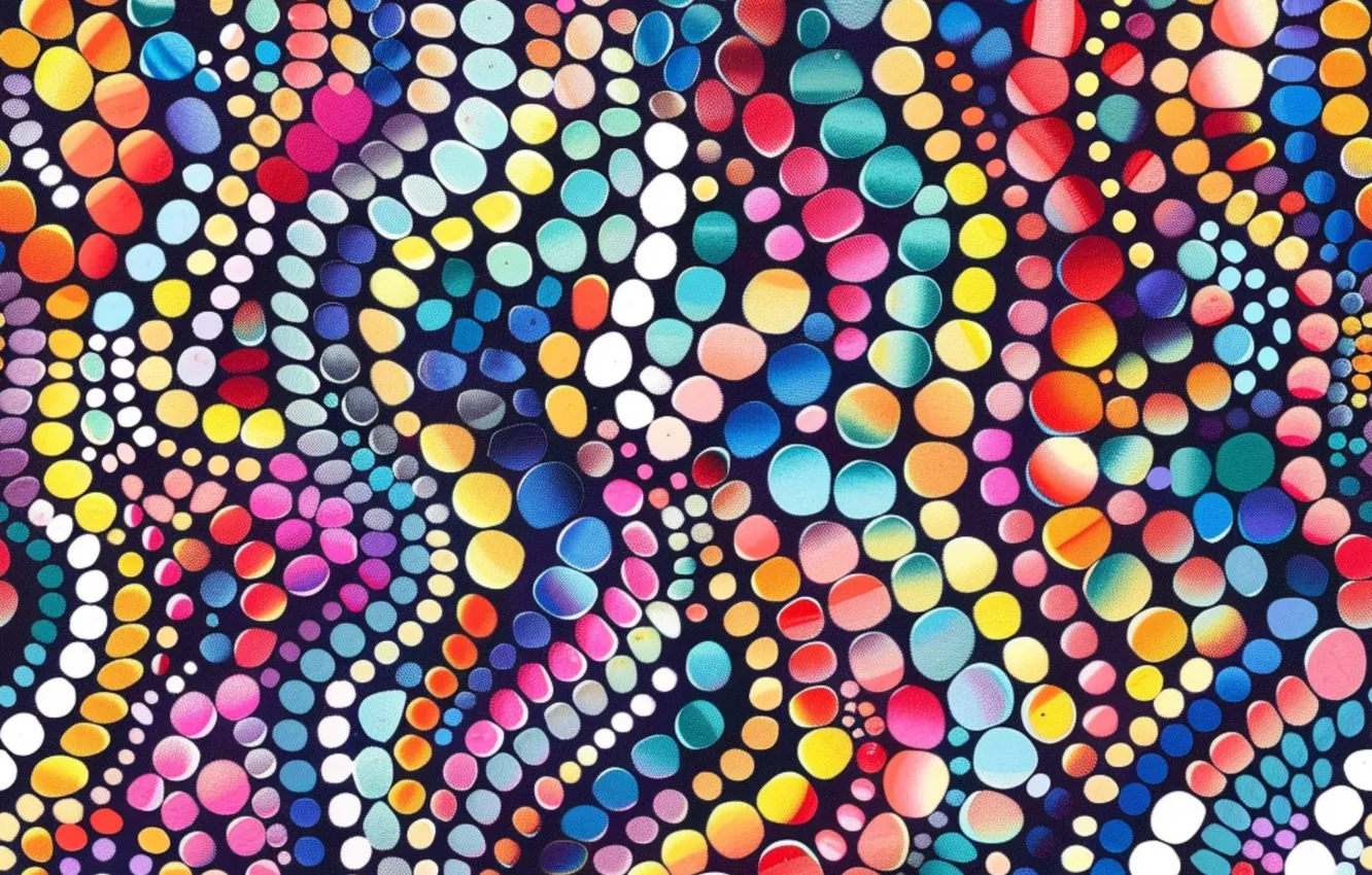 Photo wallpaper line, abstraction, pebbles, the dark background, pattern, point, ornament, colorful