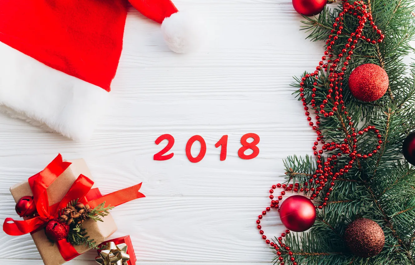 Photo wallpaper holiday, new year, decoration, 2018, decor