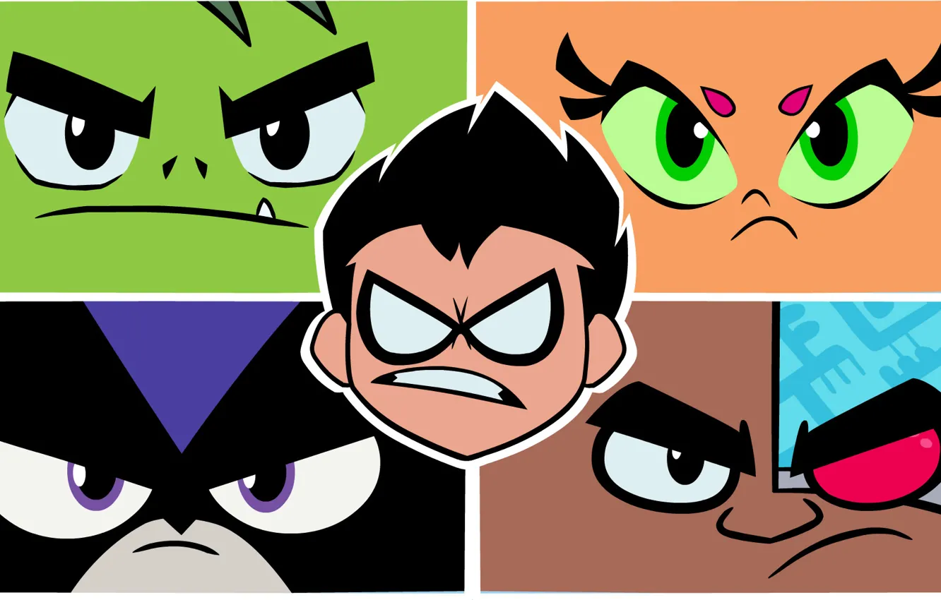 Photo wallpaper Robin, cyborg, Raven, Teen Titans Go!, Beast Boy, Starfire