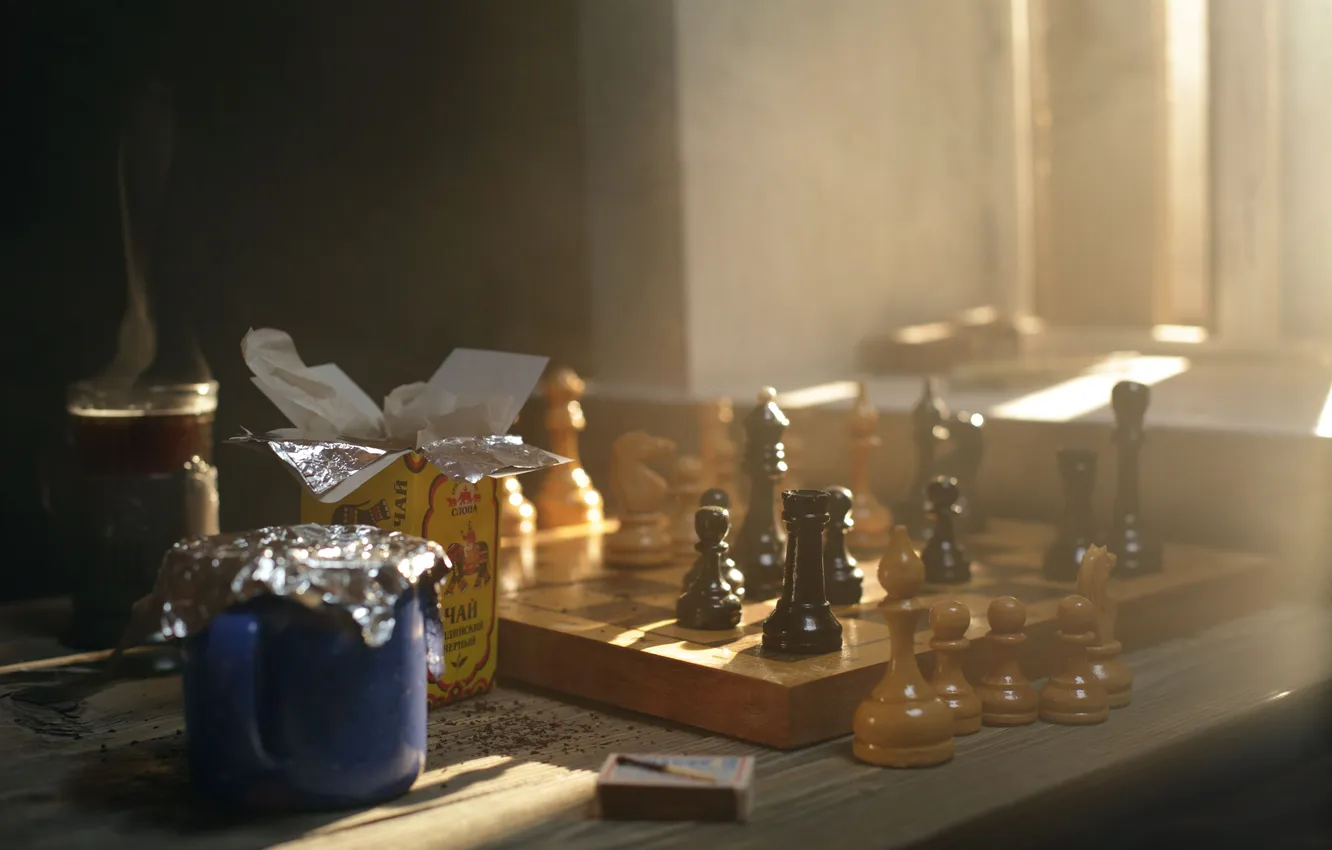 Photo wallpaper Board, matches, chess, figure, Vadim Morozov