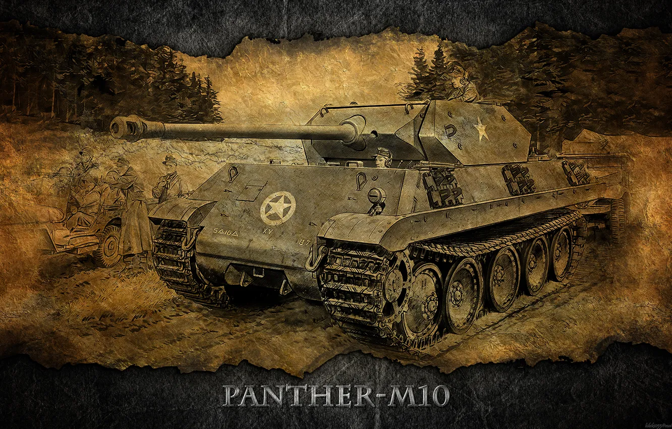 Photo wallpaper Germany, art, tank, tanks, WoT, World of Tanks, Panther-M10