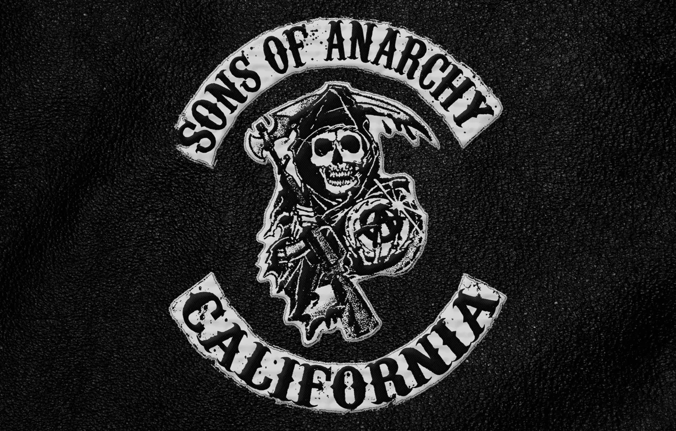 Photo wallpaper death, skull, logo, braid, Sons of Anarchy, Sons of anarchy