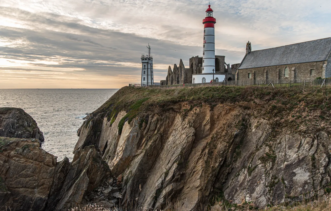 Photo wallpaper sea, shore, lighthouse