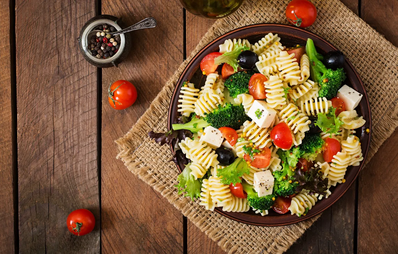 Photo wallpaper greens, Cheese, tomato, seasoning, Pasta