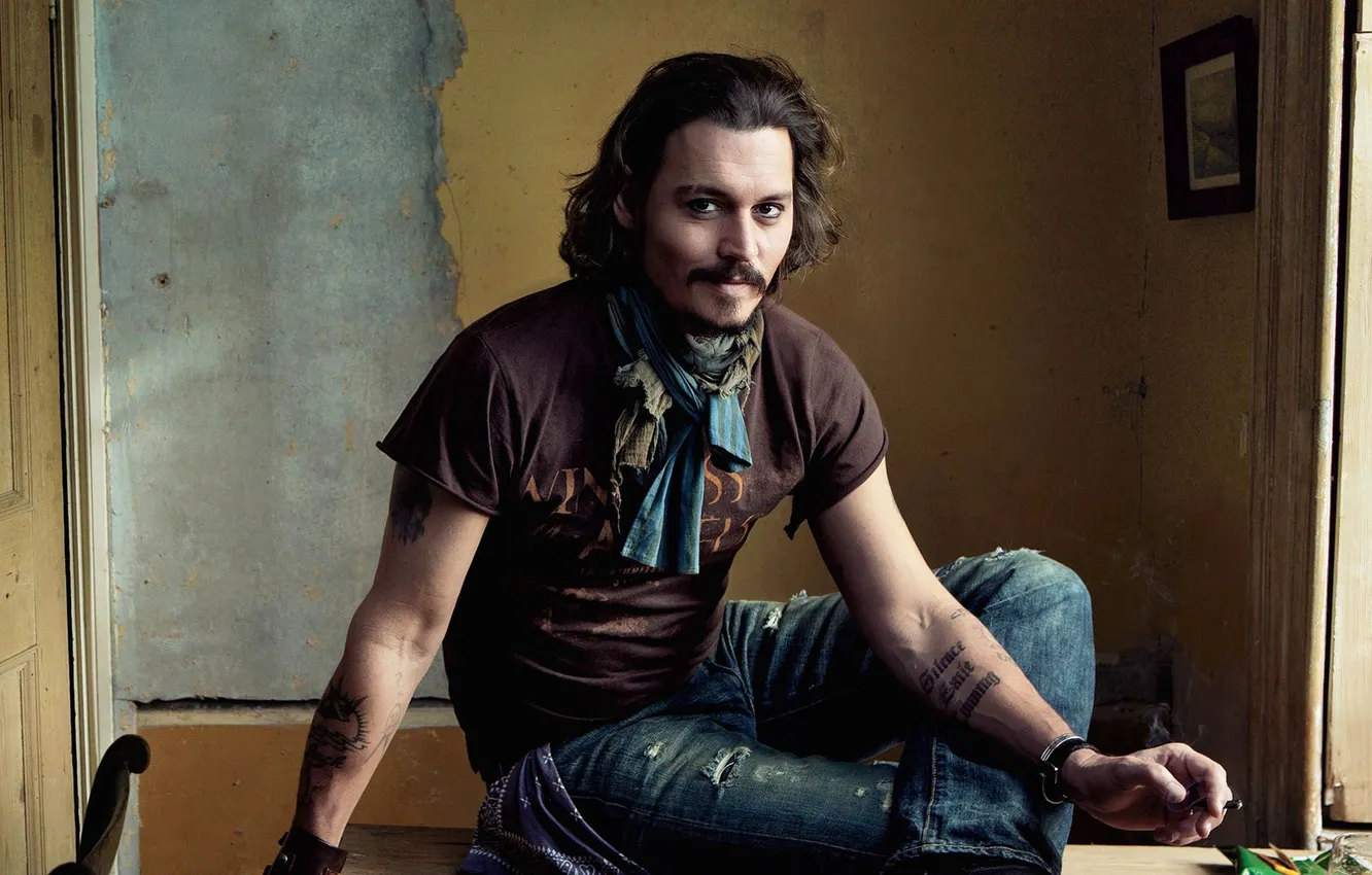 Photo wallpaper Johnny Depp, actor, man, gorgeous