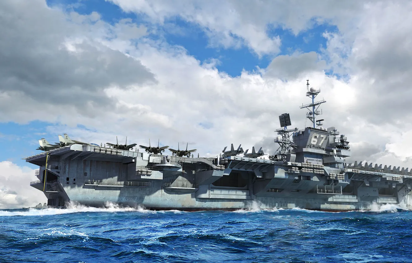 Photo wallpaper US NAVY, USS John F. Kennedy (CV-67), the carrier, USA