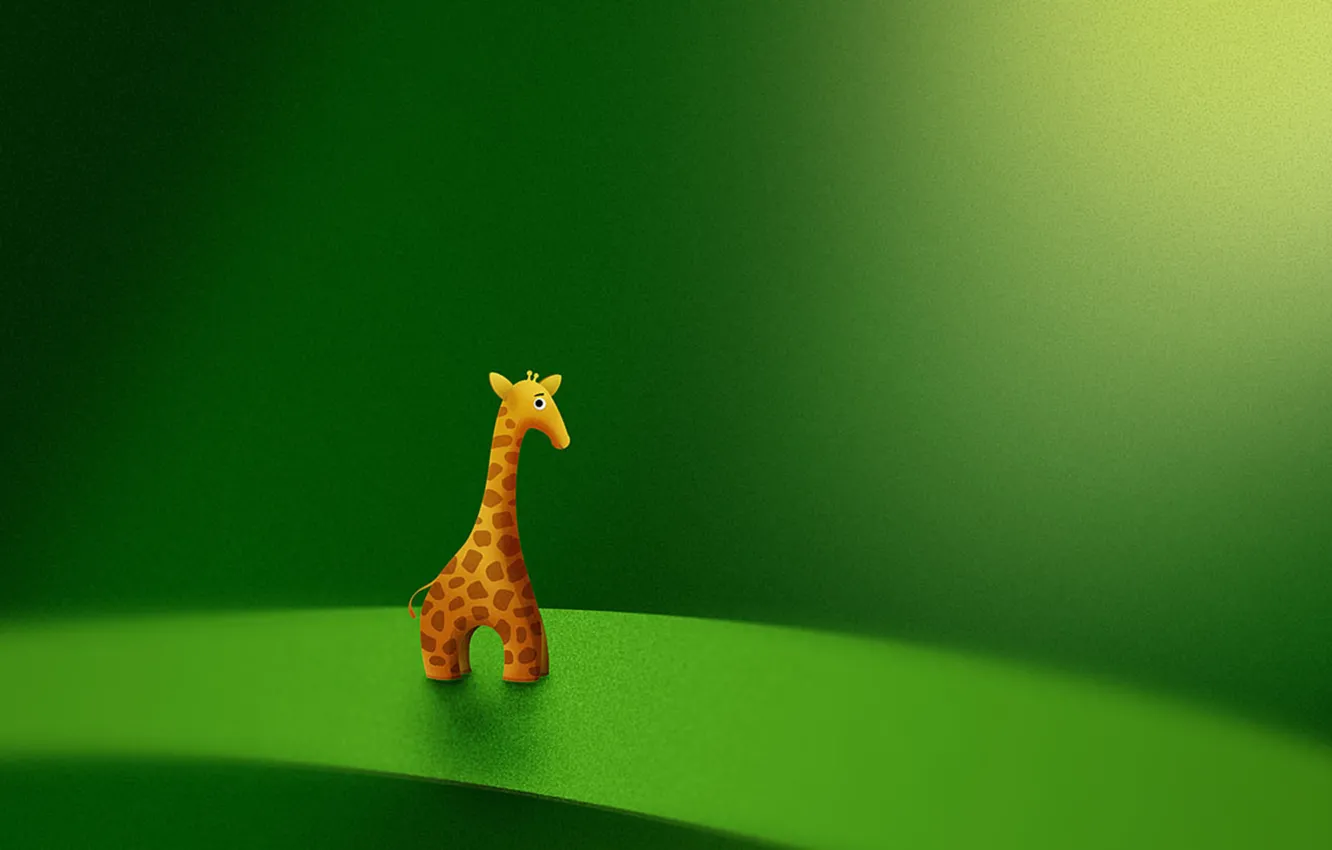 Photo wallpaper toy, giraffe, vladstudio, green background