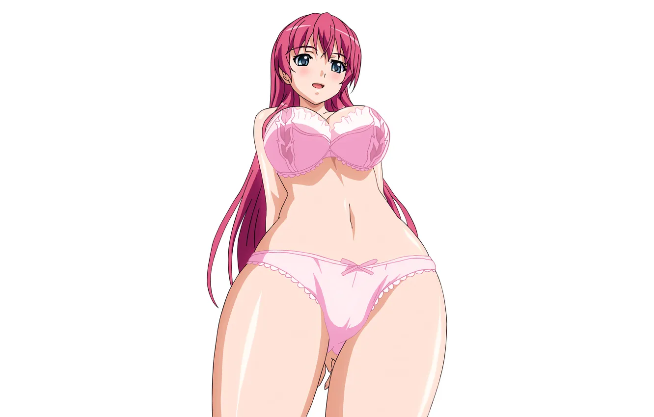 Photo wallpaper girl, sexy, lingerie, Cameltoe, bra, cleavage, panties, pink hair