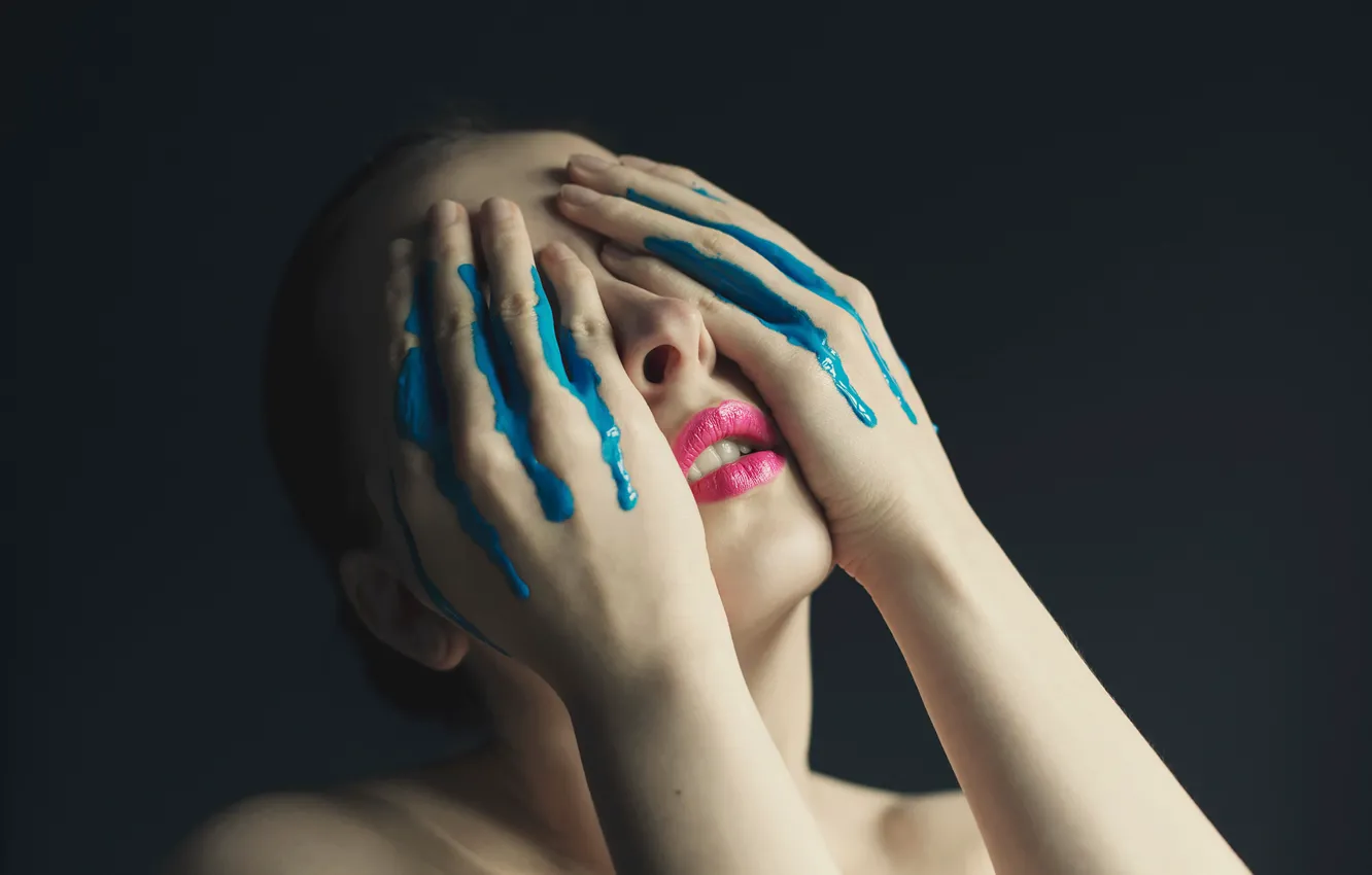 Photo wallpaper emotions, paint, portrait, Blue blood