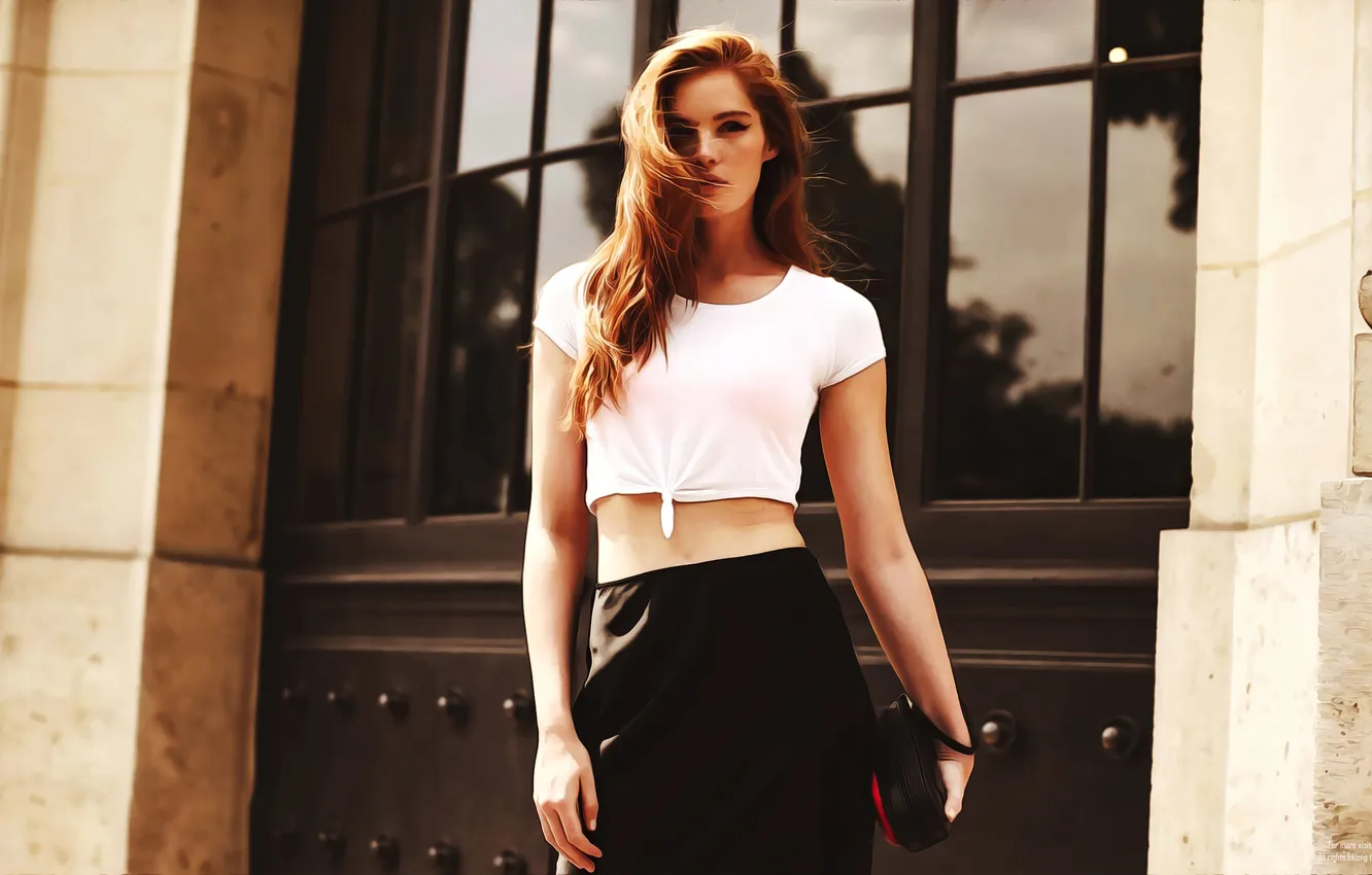 Photo wallpaper girl, model, pretty, long-haired