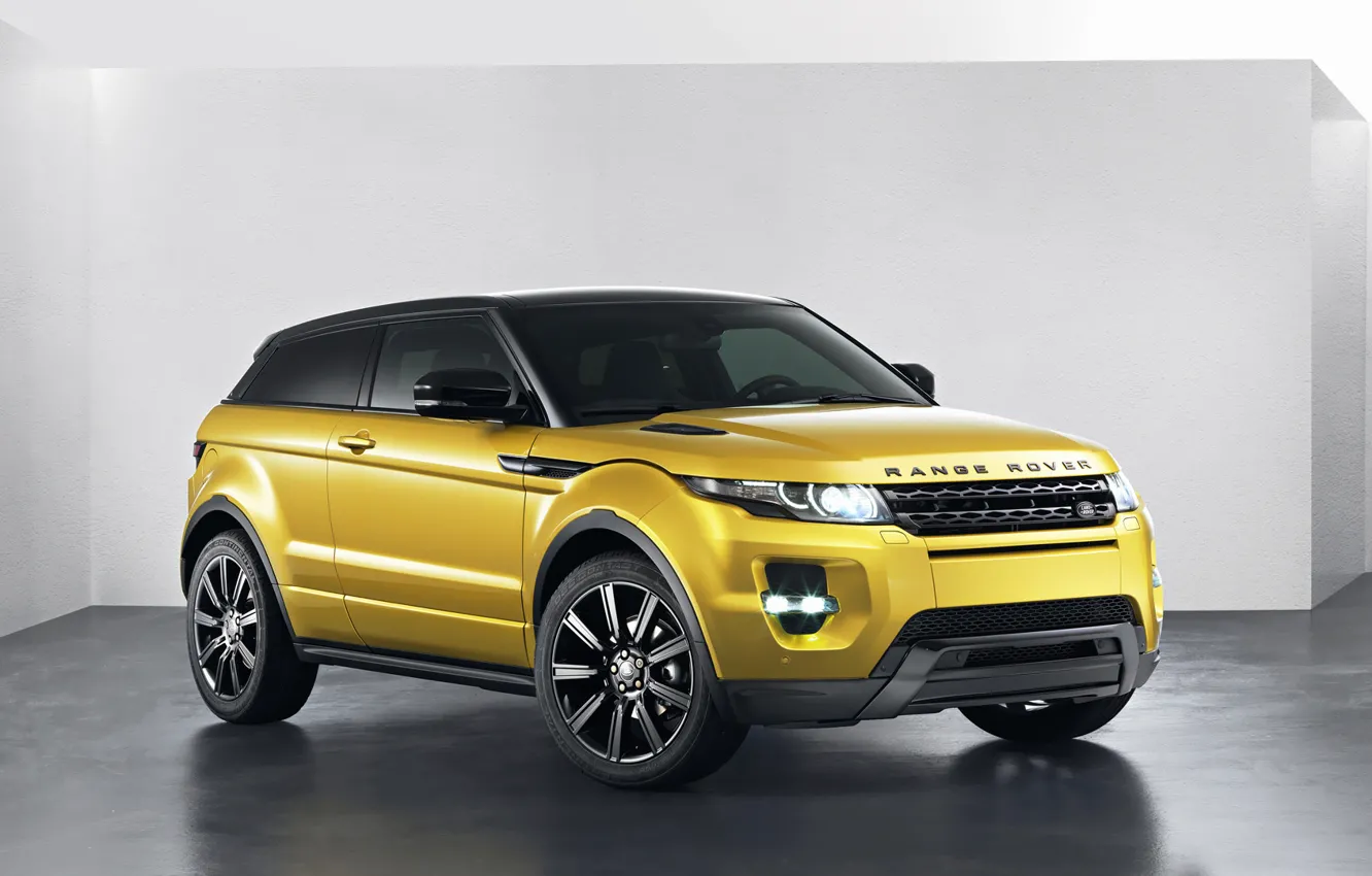 Photo wallpaper golden, Evoque, Land, Rover, 2013, Range, Golden 2013 Land Rover Range Rover Evoque