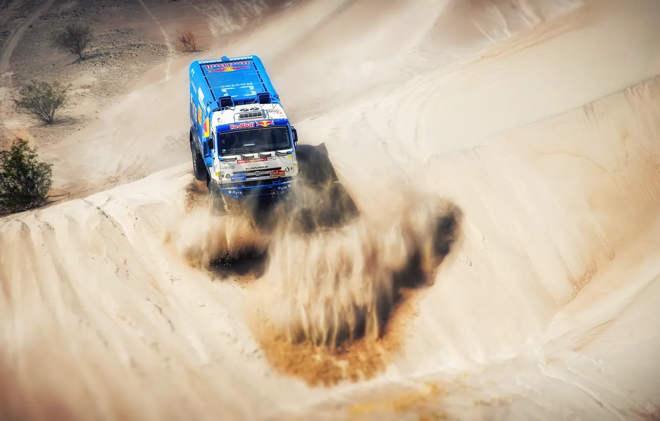 Photo wallpaper Sand, Sport, Truck, Race, Master, Russia, 500, Kamaz
