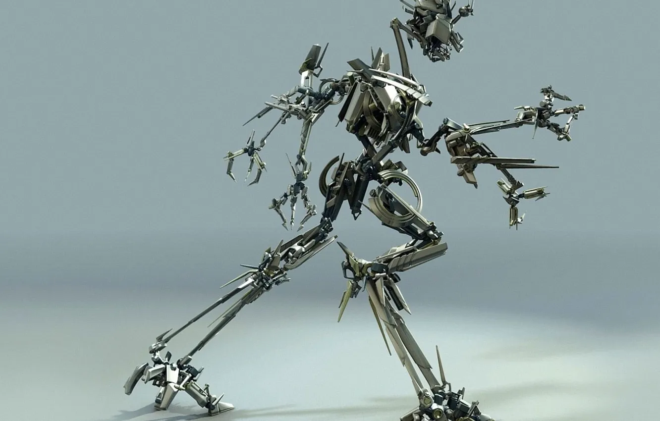 Photo wallpaper metal, movement, robot