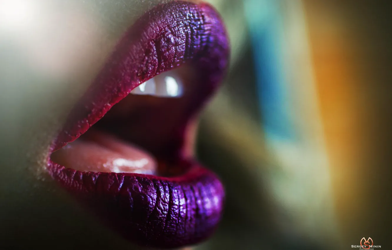 Photo wallpaper macro, lipstick, lips, the temptation, photographer, Sergey Minin