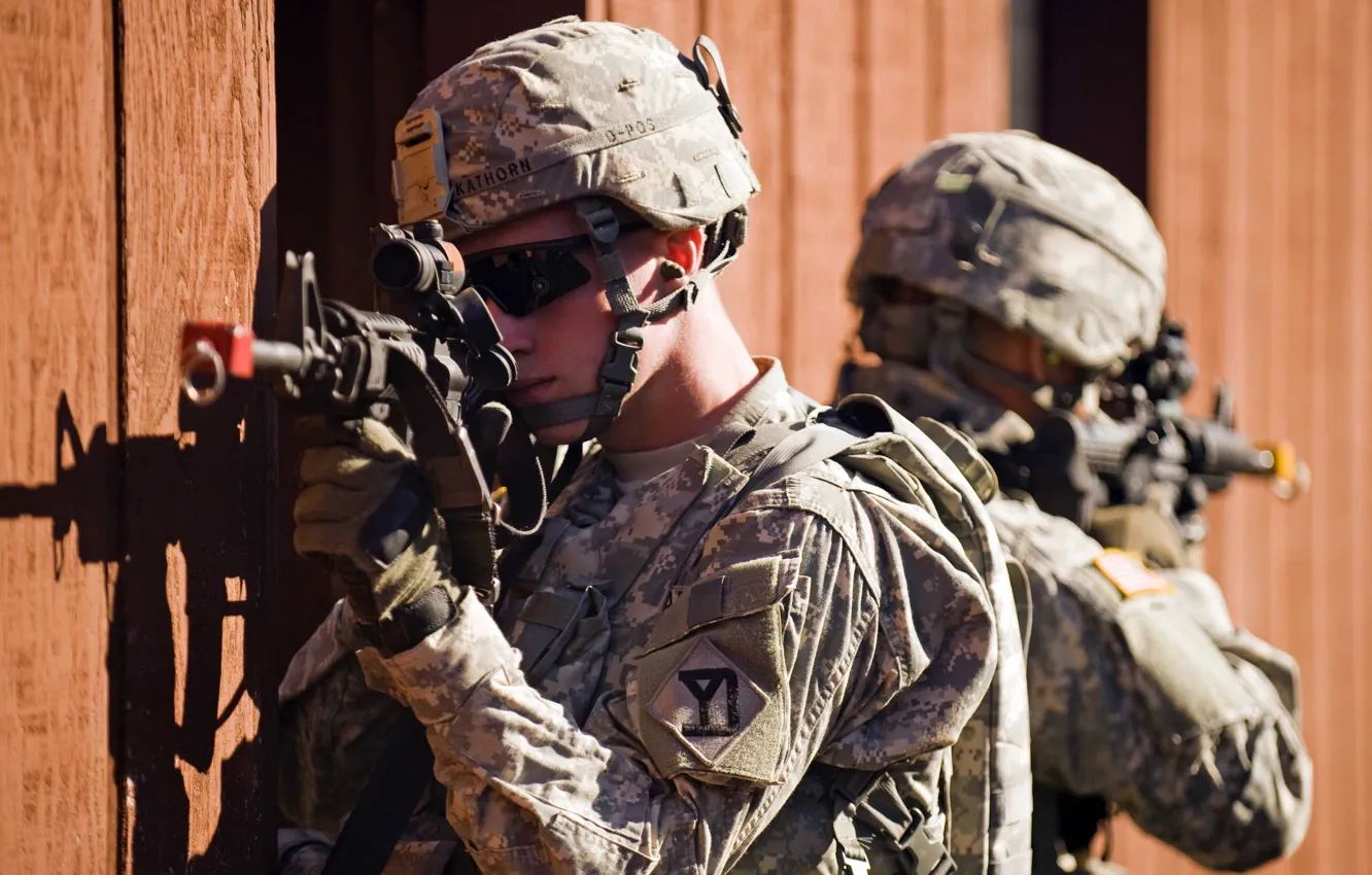 Photo wallpaper weapons, background, soldiers