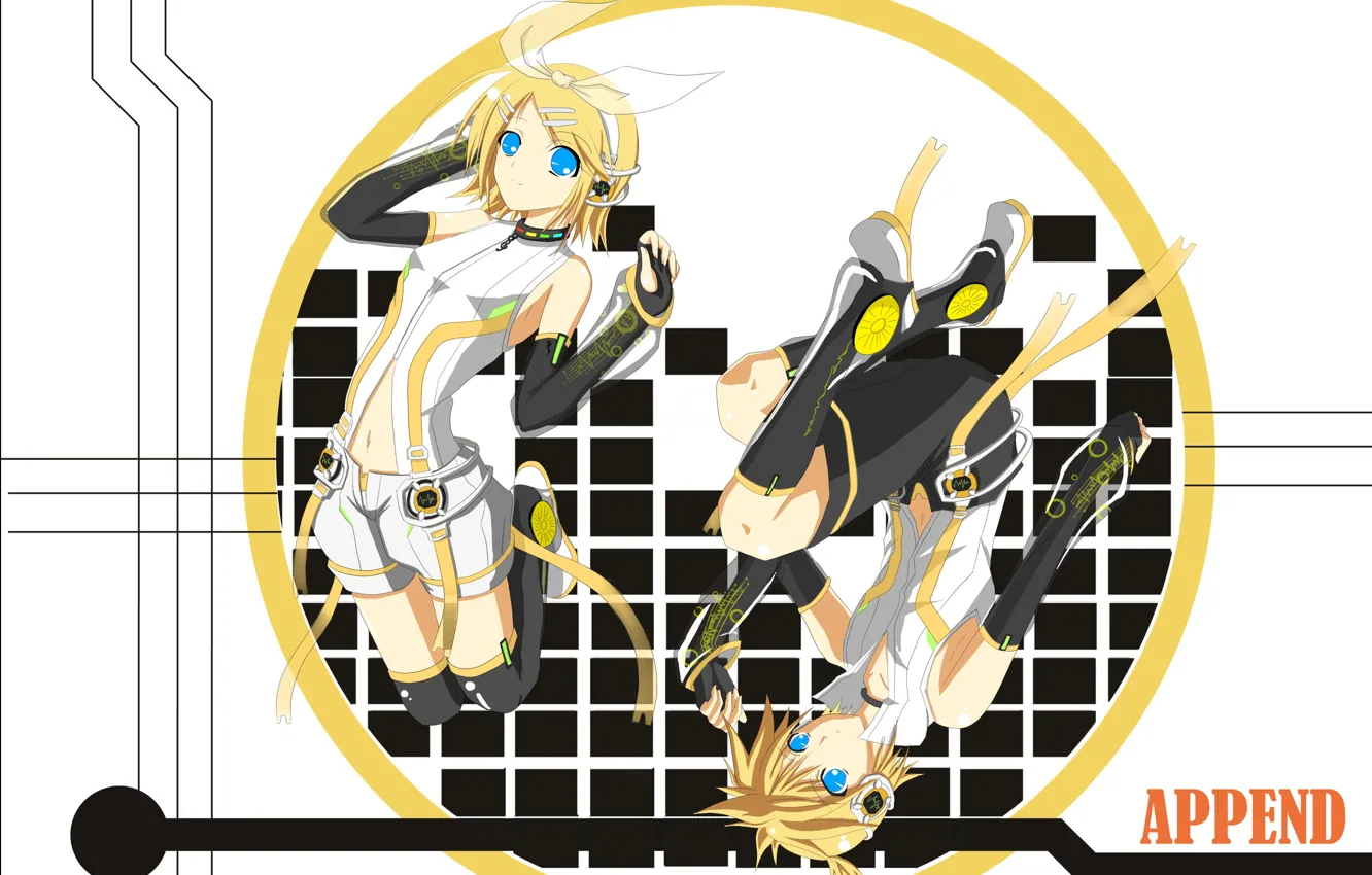 Photo wallpaper background, cell, vocaloid, two, Vocaloid, Kagamine Len, Kagamine Rin