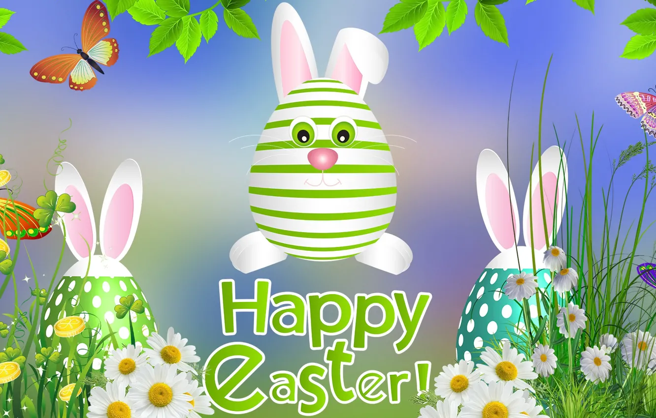 Photo wallpaper Graphics, Flowers, Easter, Easter eggs