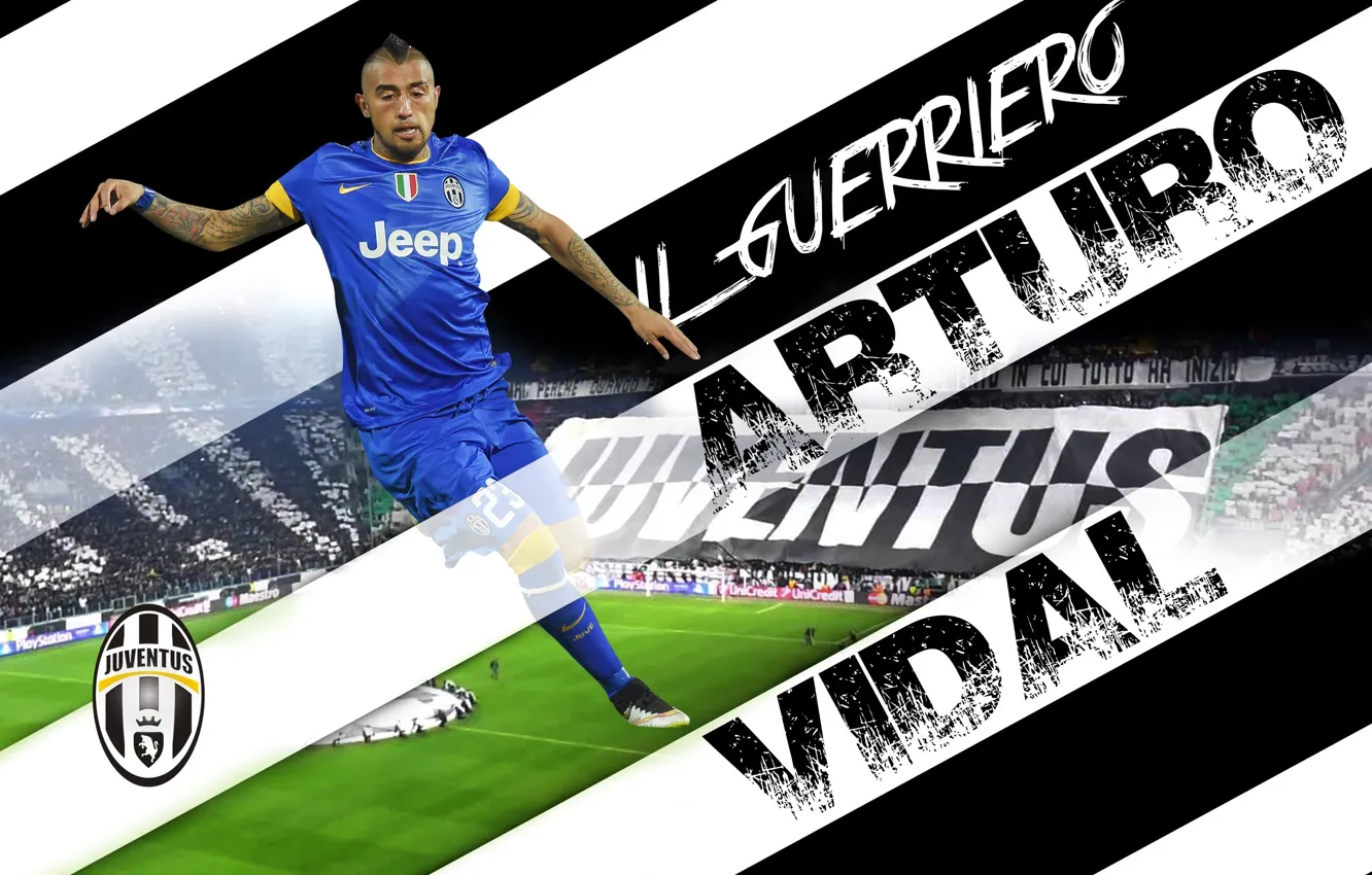 Photo wallpaper wallpaper, sport, football, player, Juventus FC, Arturo Vidal, Juventus Stadium, He Guerriero
