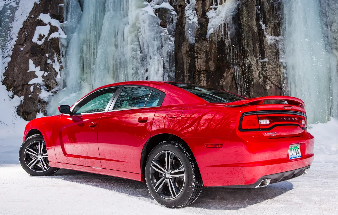 Photo wallpaper red, Dodge, Dodge, Charger, the charger, Sport, AWD
