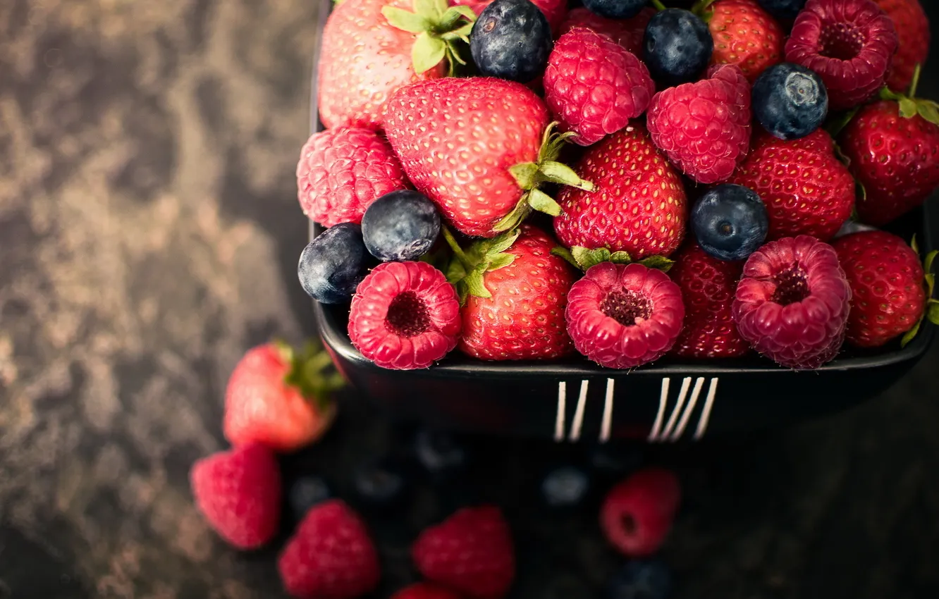 Photo wallpaper summer, berries, food