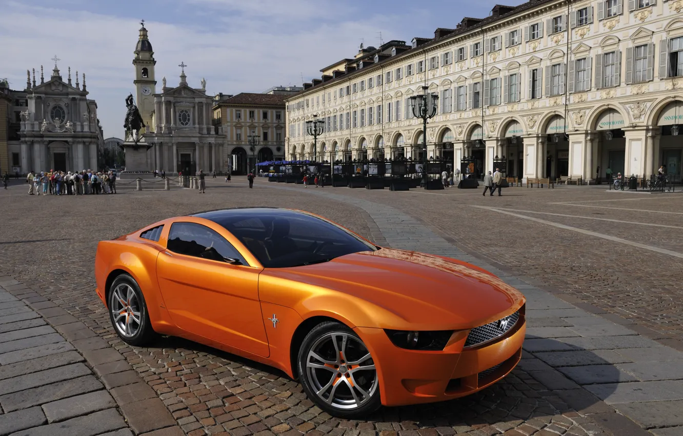 Photo wallpaper Mustang, Ford, Orange, Ford Mustang