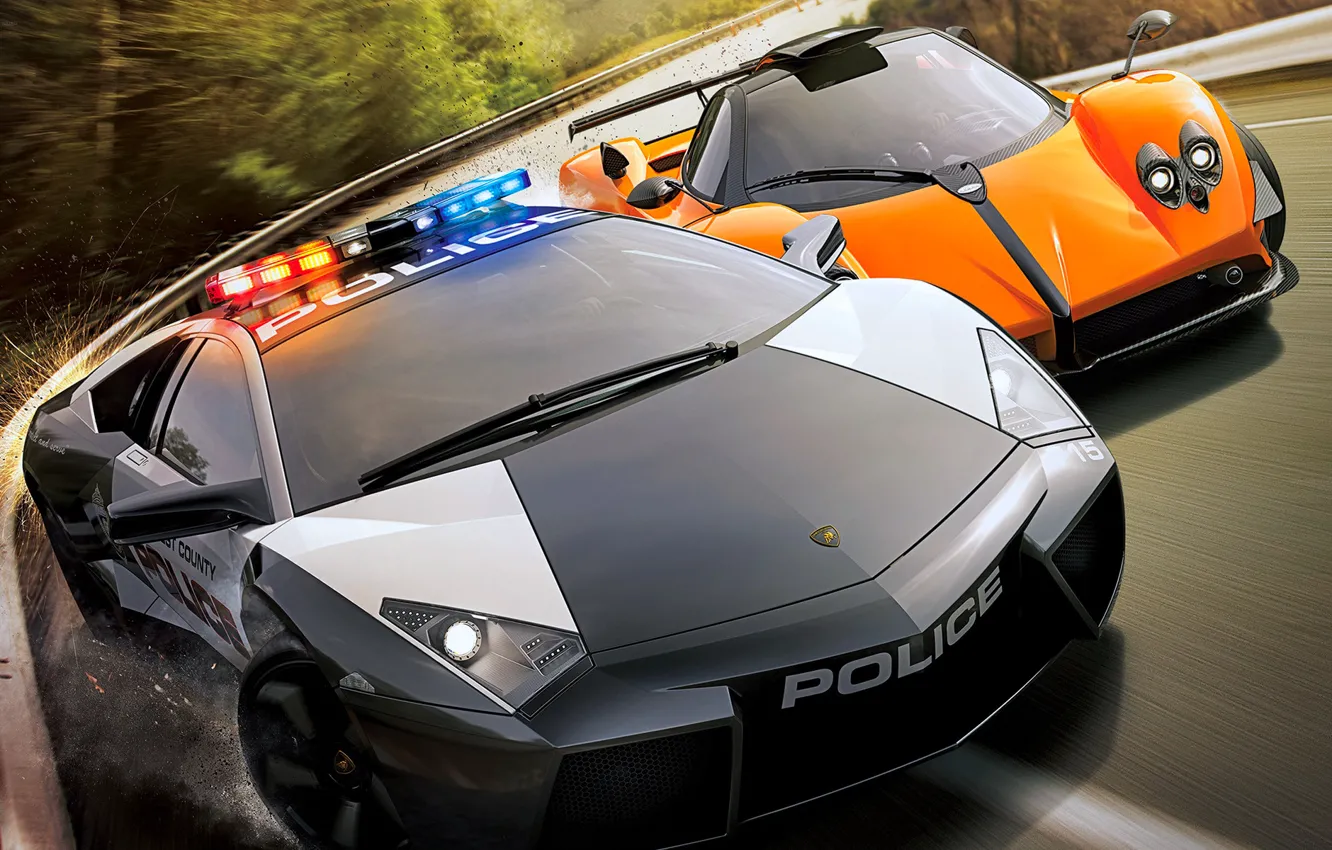 Photo wallpaper race, nfs, Hot Pursuit, Need For Speed, COP, Lamborghini