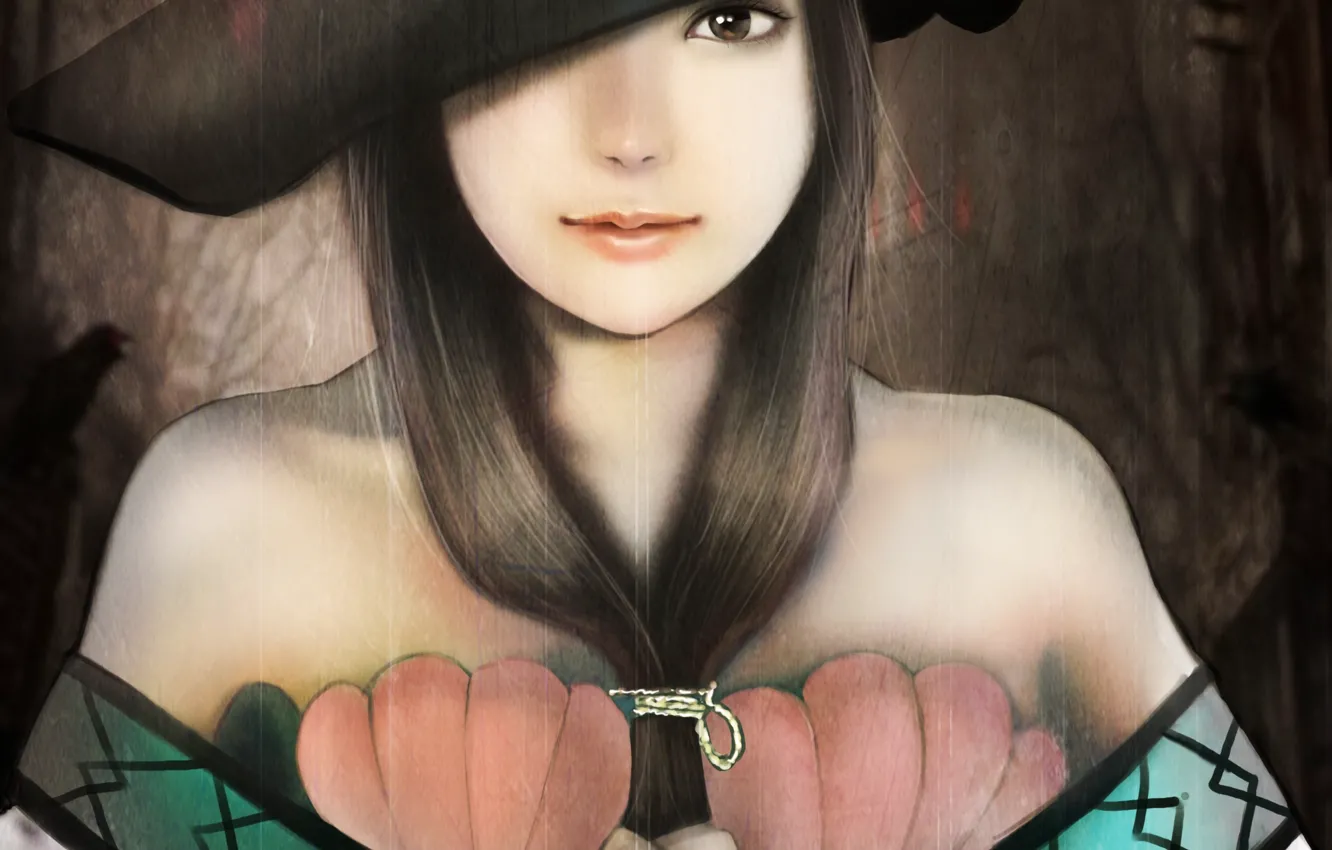 Photo wallpaper girl, hat, anime, art, shell, magi the labyrinth of magic, ares6792, yamuraiha