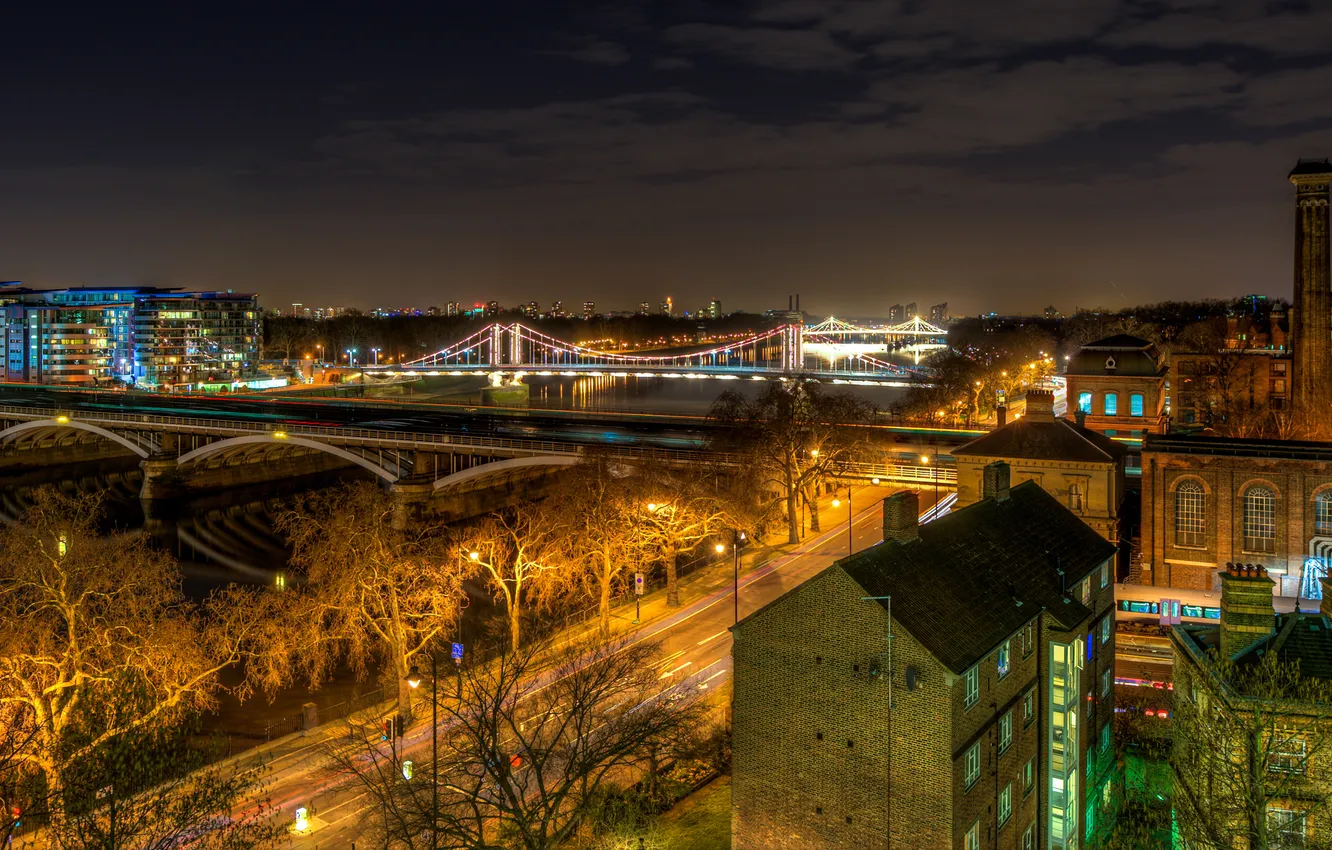 Photo wallpaper night, England, London, night, London, England