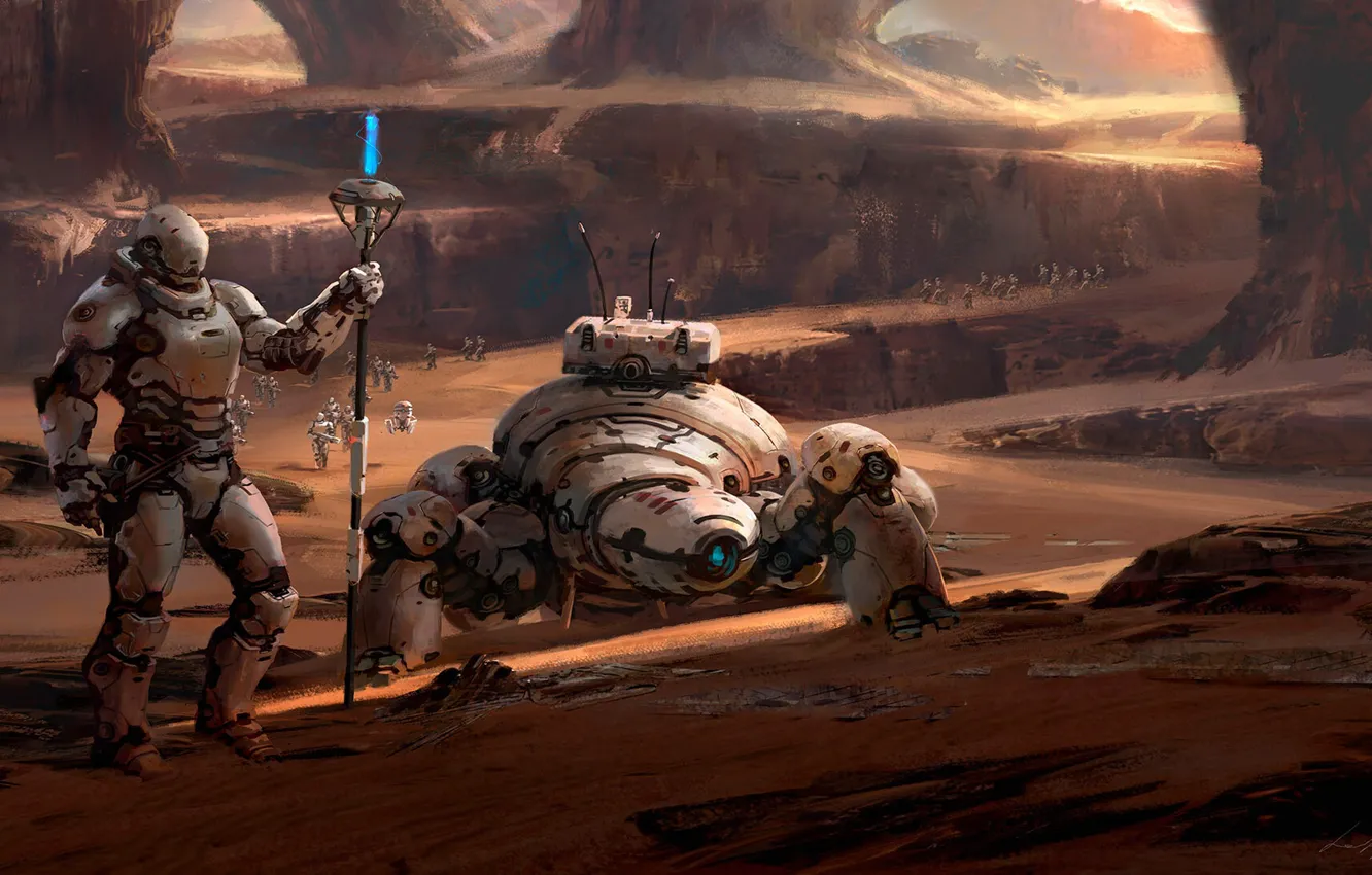 Photo wallpaper robot, warrior, Discovery, patrol, intelligence