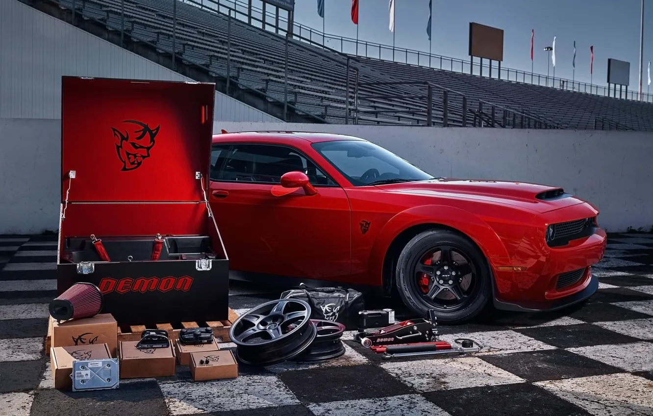 Photo wallpaper Muscle, Car, Race, Dodge Challenger, SRT, Demon, Kit