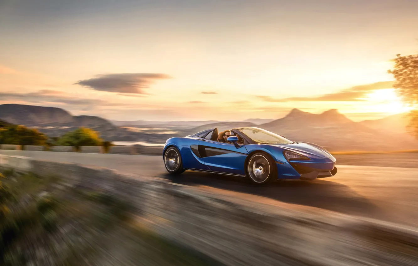 Photo wallpaper car, McLaren, supercar, fast, montain, McLaren 570S, McLaren 570S Spider