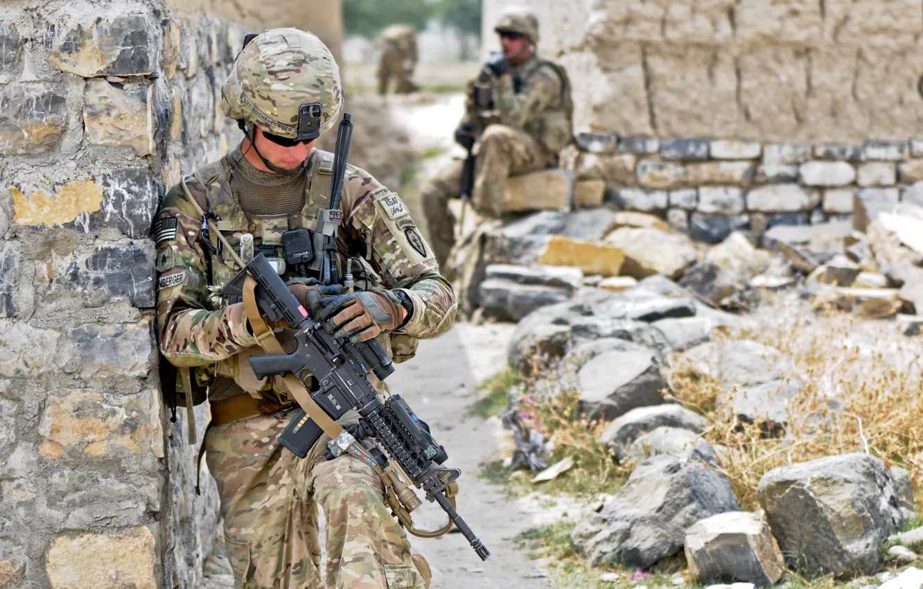 Photo wallpaper weapons, war, soldiers