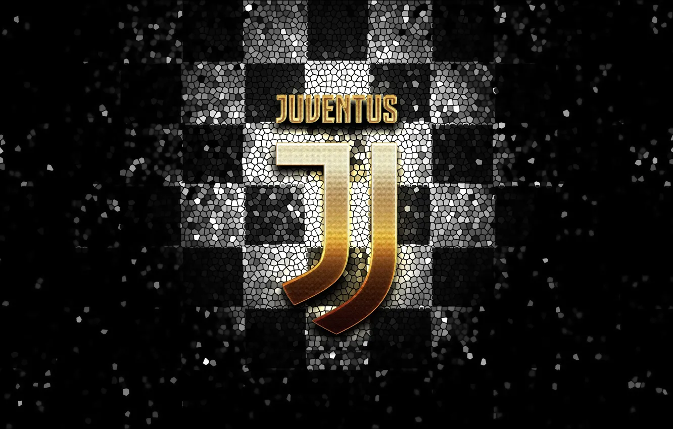 Photo wallpaper wallpaper, sport, logo, football, Juventus, glitter, checkered