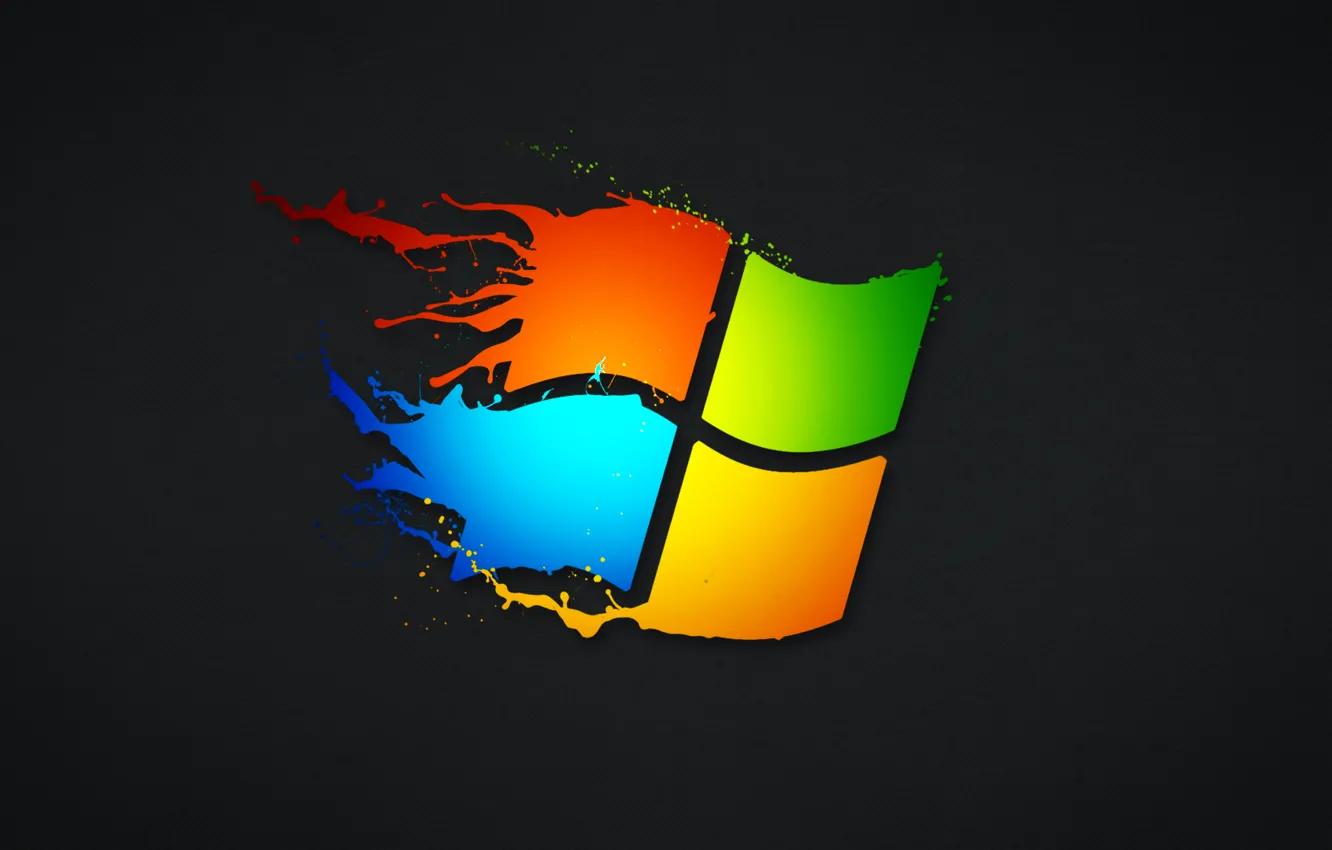 Photo wallpaper computer, paint, color, texture, emblem, windows, operating system