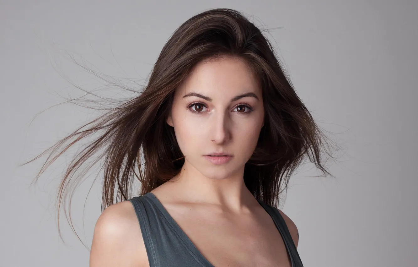 Photo wallpaper look, background, model, portrait, makeup, hairstyle, brown hair, beauty